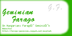 geminian farago business card